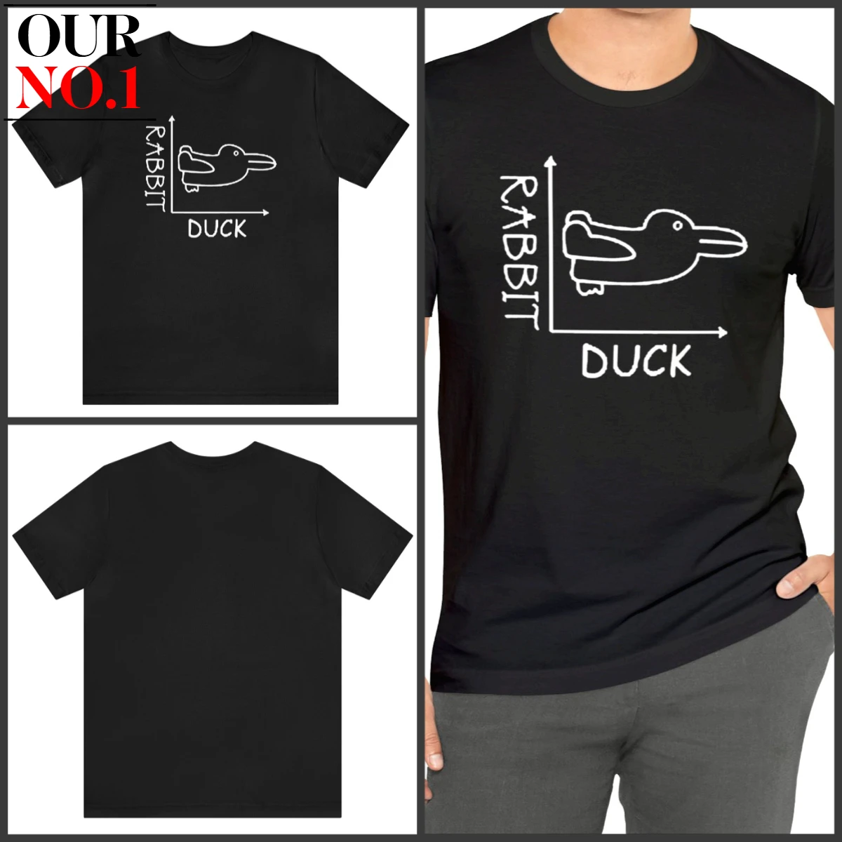 

Creative Duck Print T-shirt, Summer Men's Casual Comfortable T-shirt, Men's Short Sleeve Top, Suitable for Activities