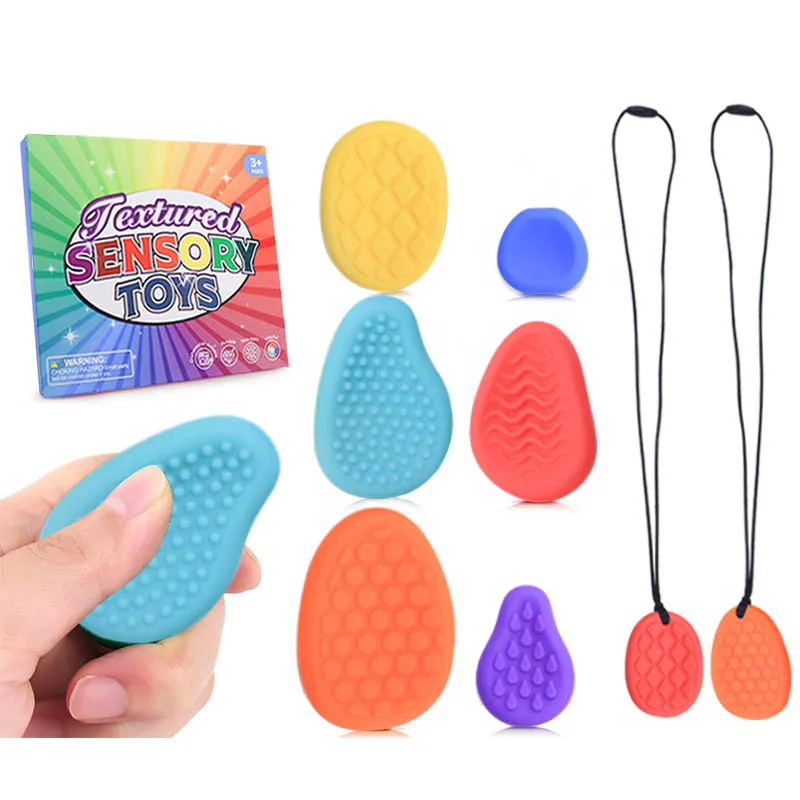 子供のための感覚そわそわおもちゃ,テクスチャード加工,柔らかい,心配石,自閉症,adhd,10代,不安,ストレス解消,セット,6個
