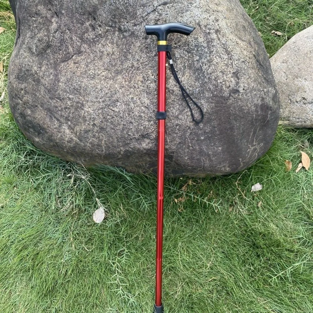 Telescopic Trekking Stick Strengthen 5-Section Folding Canes Adjustable Portable Walking Cane for Adults Elderly People