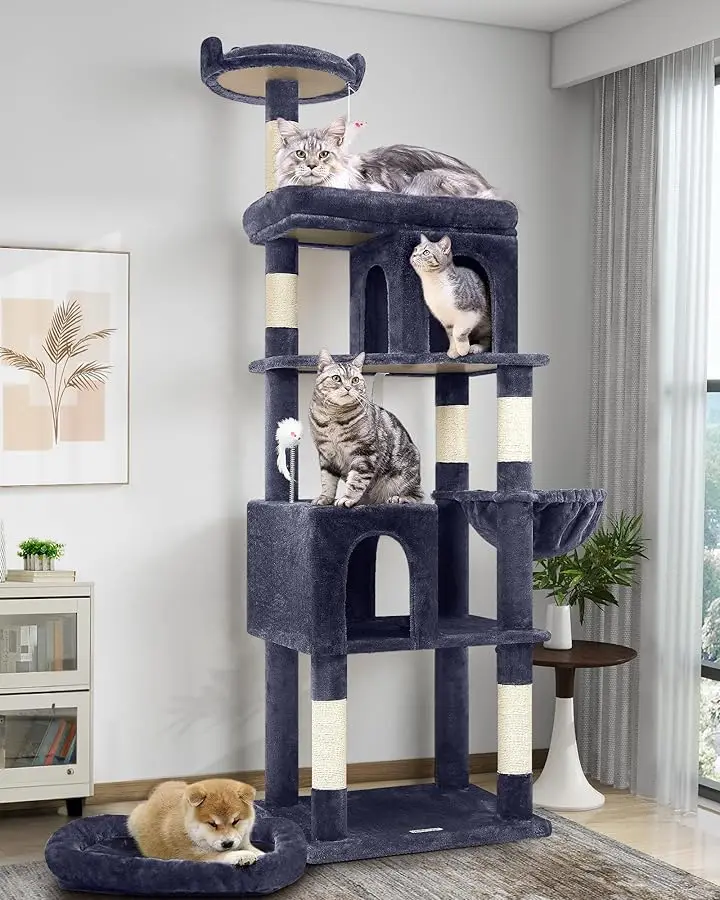 

Globlazer Heavy Duty Cat Trees for Large Cats, Sturdy 72in Maine Coon Cat Tree for Large Cats 20 lbs+ Heavy Duty Cat Tower for A