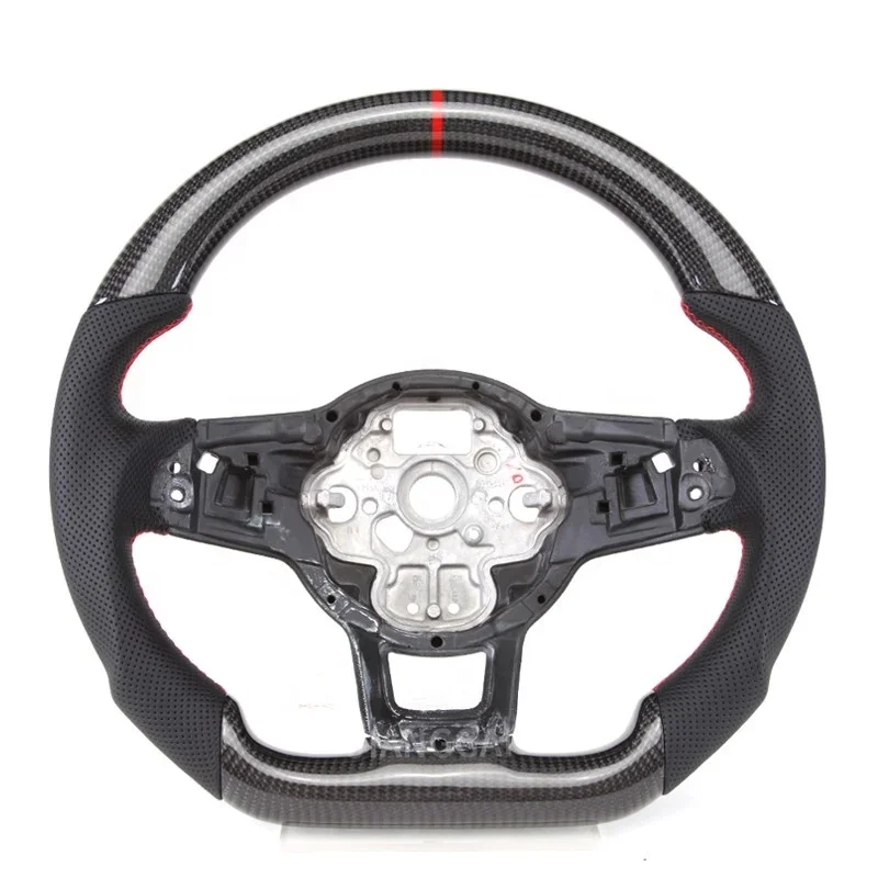 Led Carbon Fiber Leather Car Steering Wheel Kit Fit For Volkswagen VW Golf 4 5 6 7 8 GTI R Line MK5 MK6 MK7 MK8 2015 2016 2017