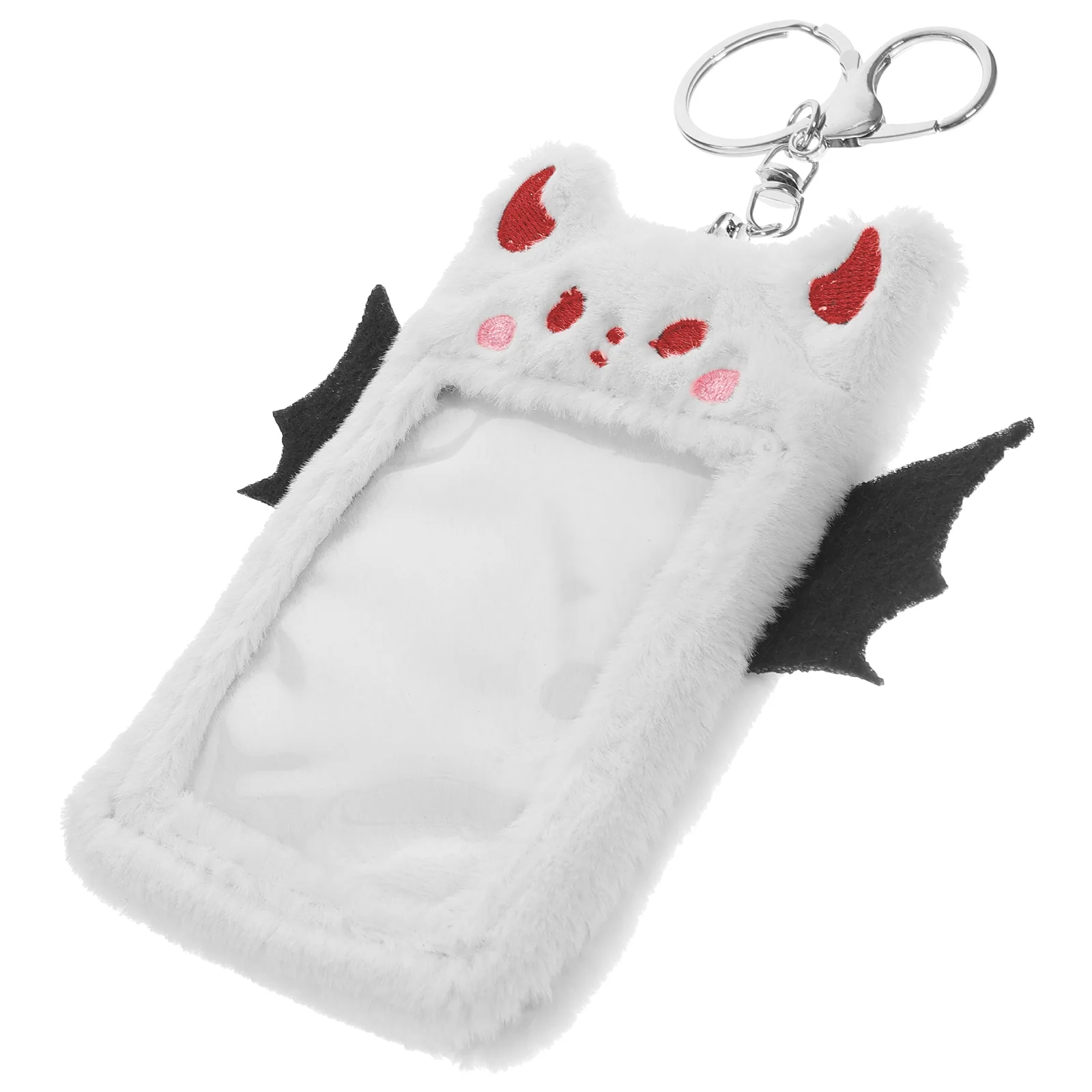 Plush Card Holder Keychain Keychian Protectors Postcards Id Sleeve Bus Visible