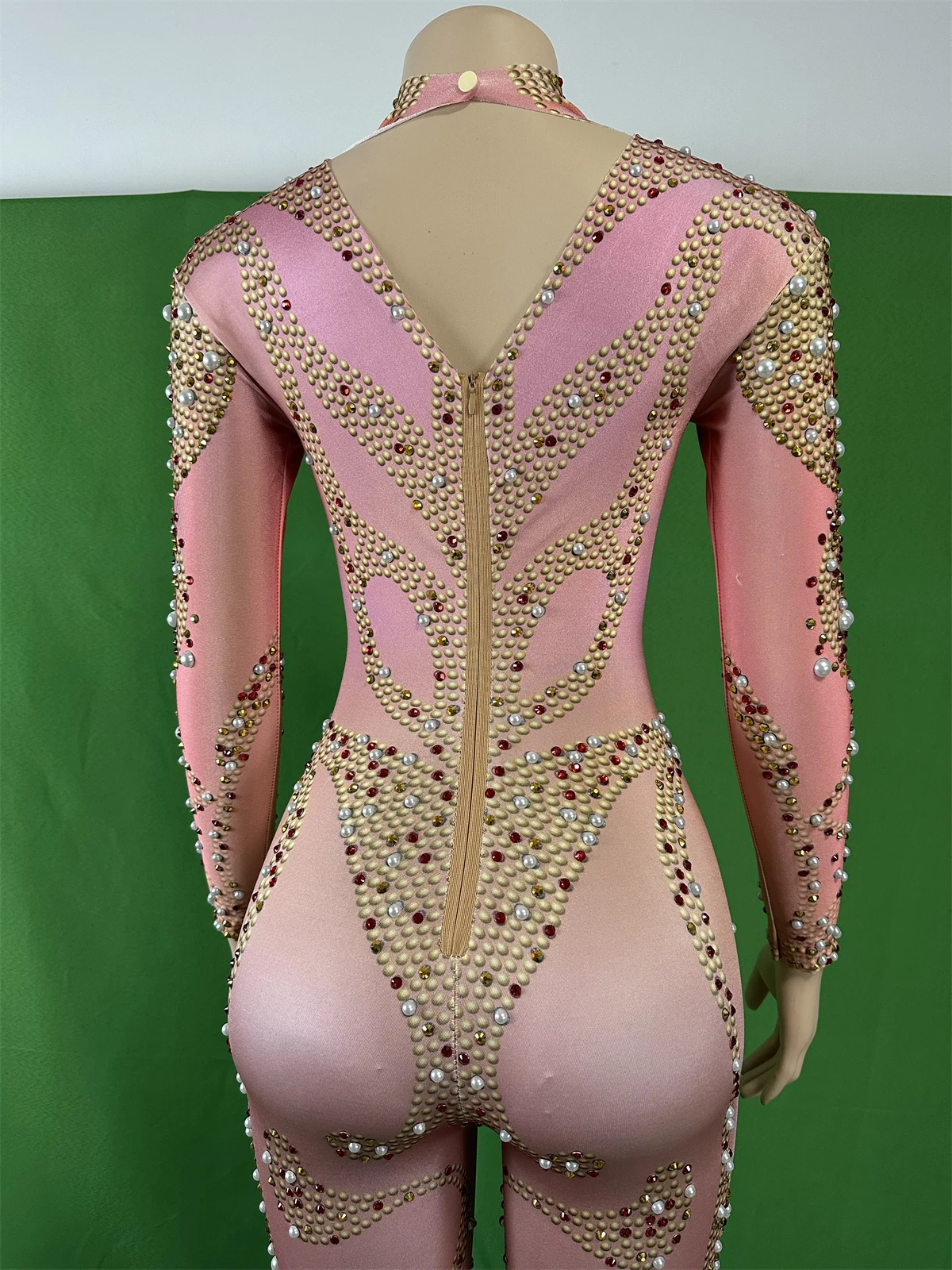 Shimmer clubwear despedida de solteira exótica clubbing dancewear cosplay pageant estiramento elastano brilhante strass macacões para mulher