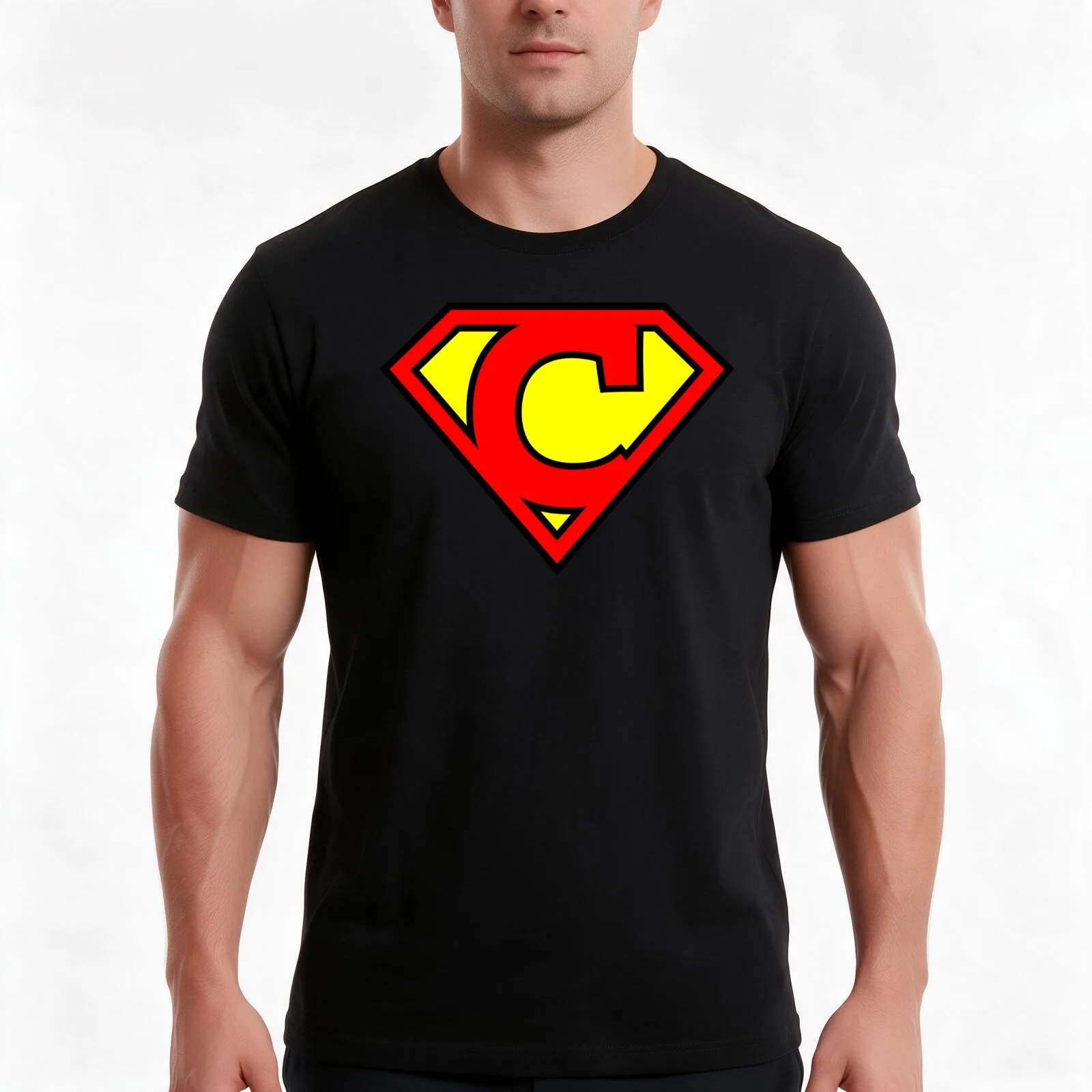Letter C | Super Letter Vol.1 T-Shirt, Summer Casual Cotton Tee, Oversized Streetwear Tops, Vintage Graphic Print, 100% Cotton