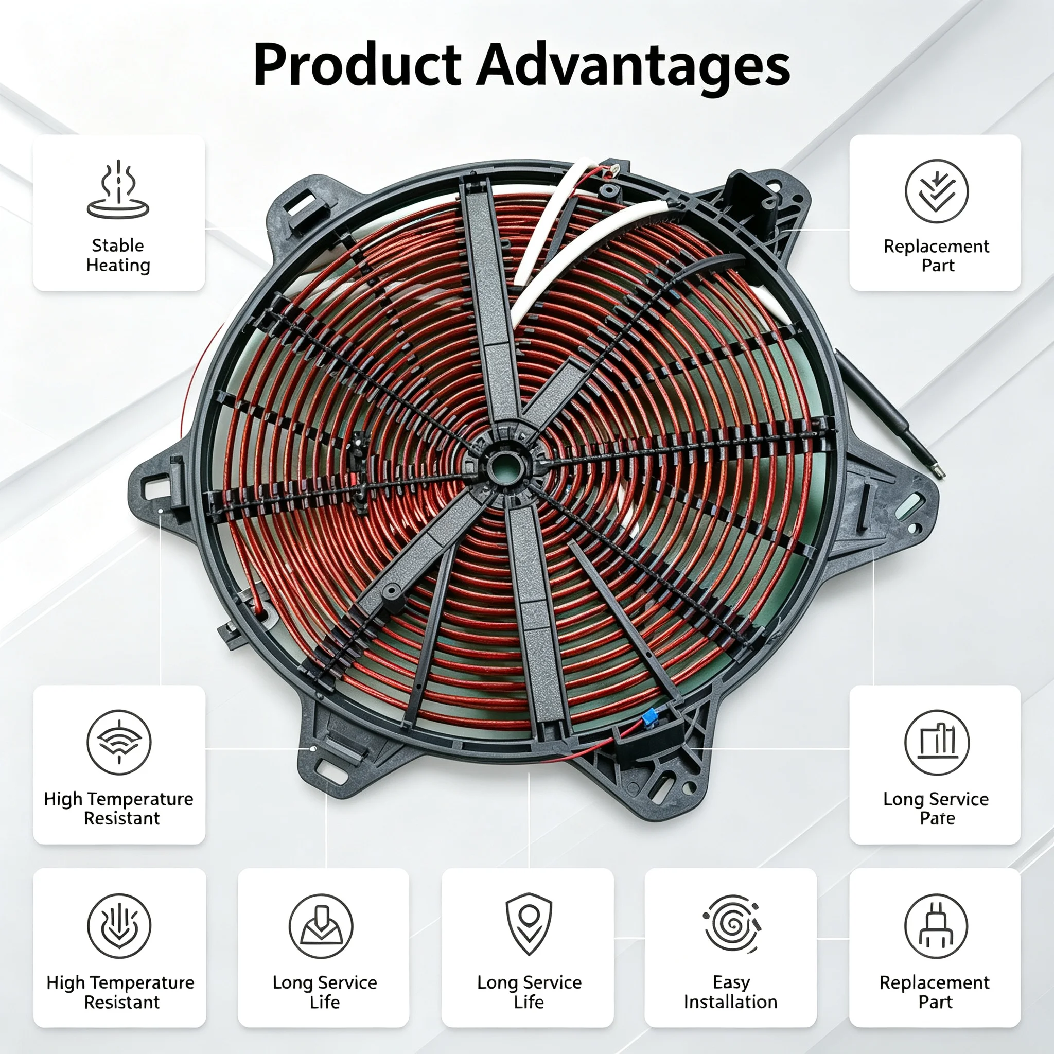 Commercial Induction Cooker Universal Wire Plate High Power Pure Copper Flat Concave Heating Coil Electromagnetic Accessories