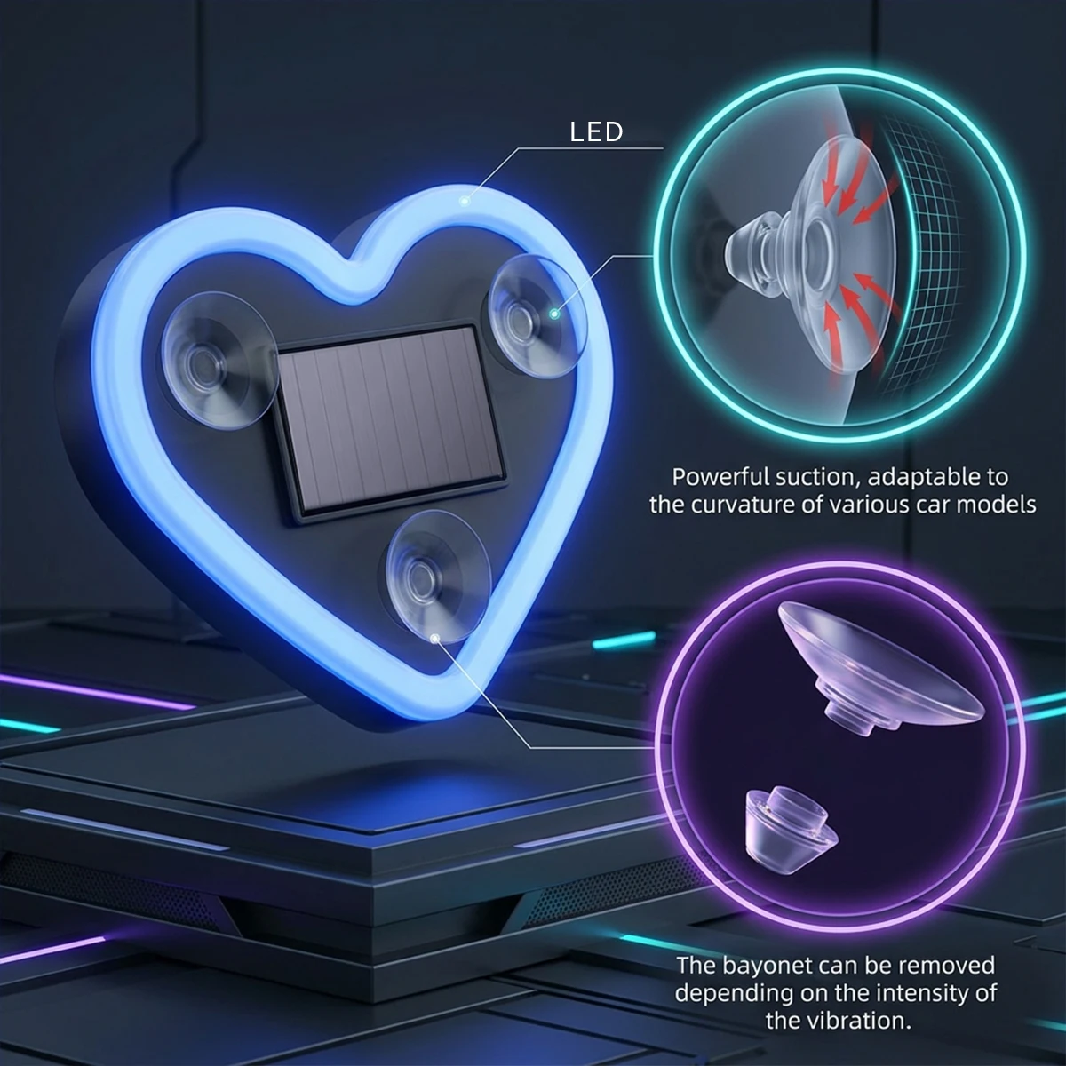차량용 태양광 LED 하트 모양 조명, 차량 창문 네온 - Car Interior Neon Light Usb 리뷰 및 가격