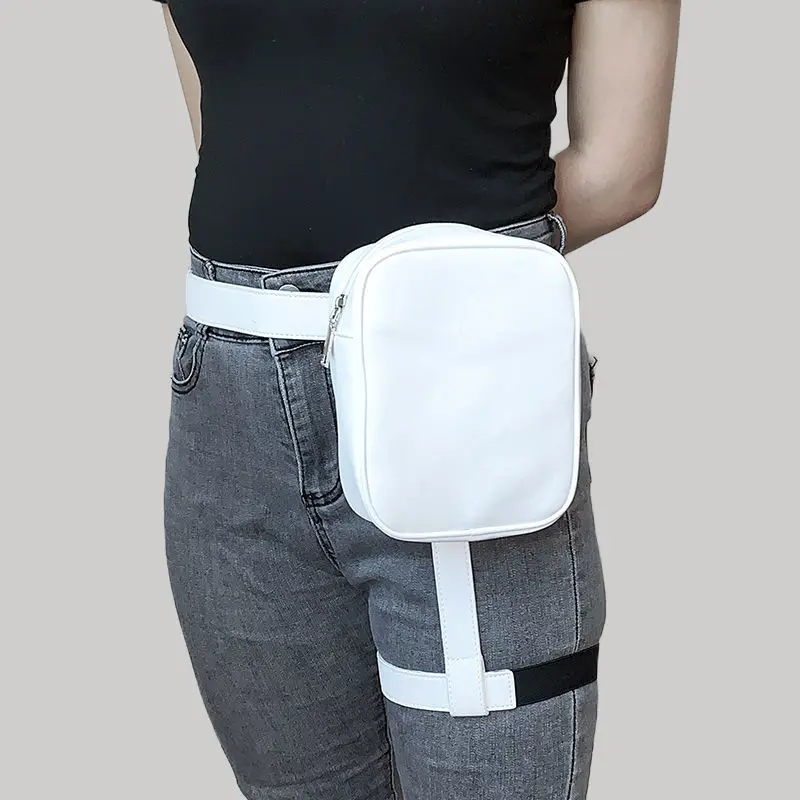 Fashion INS Hot Trendy Stylish Women Waist Leg Belt Leather Cool Girl Bag Fanny Pack For Outdoor Hiking Motorcycle Waist Bag