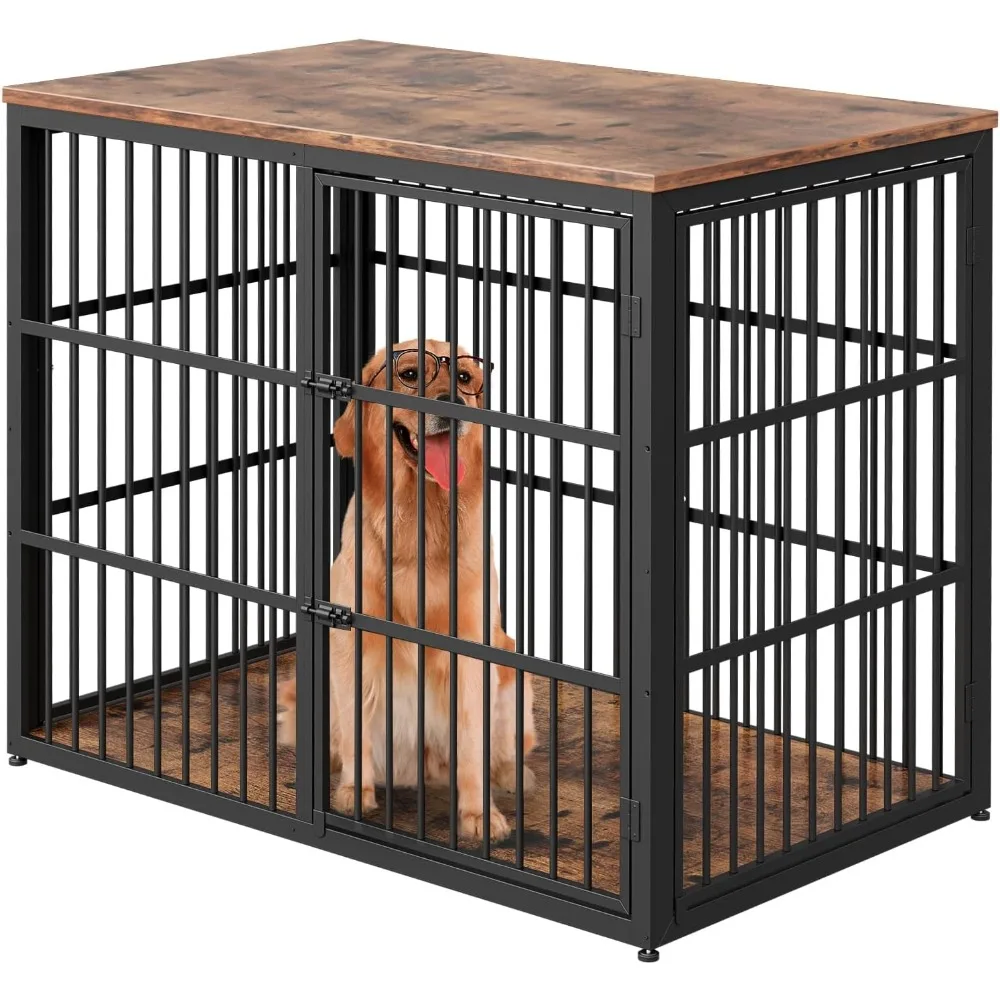 

48'' XXL Dog Crate Furniture with 3 Doors, Wooden Crate Combination Pet Cage, Heavy Duty Indoor Kennel for Medium to Large Dogs,