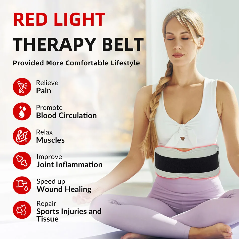 Red light therapy belt relief Silicone NIR Infrared Light Therapy Devices for Back Abdomen Knees Wrists Joints 450 LED chips