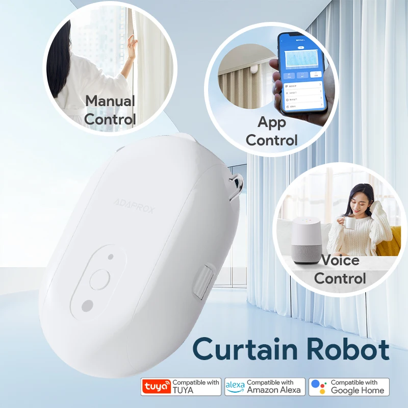 ORYZIC Tuya Bluetooth Smart Electric Curtain Robot Timing Auto Opener Closer Light Sensor App Remote Control Support Alexa