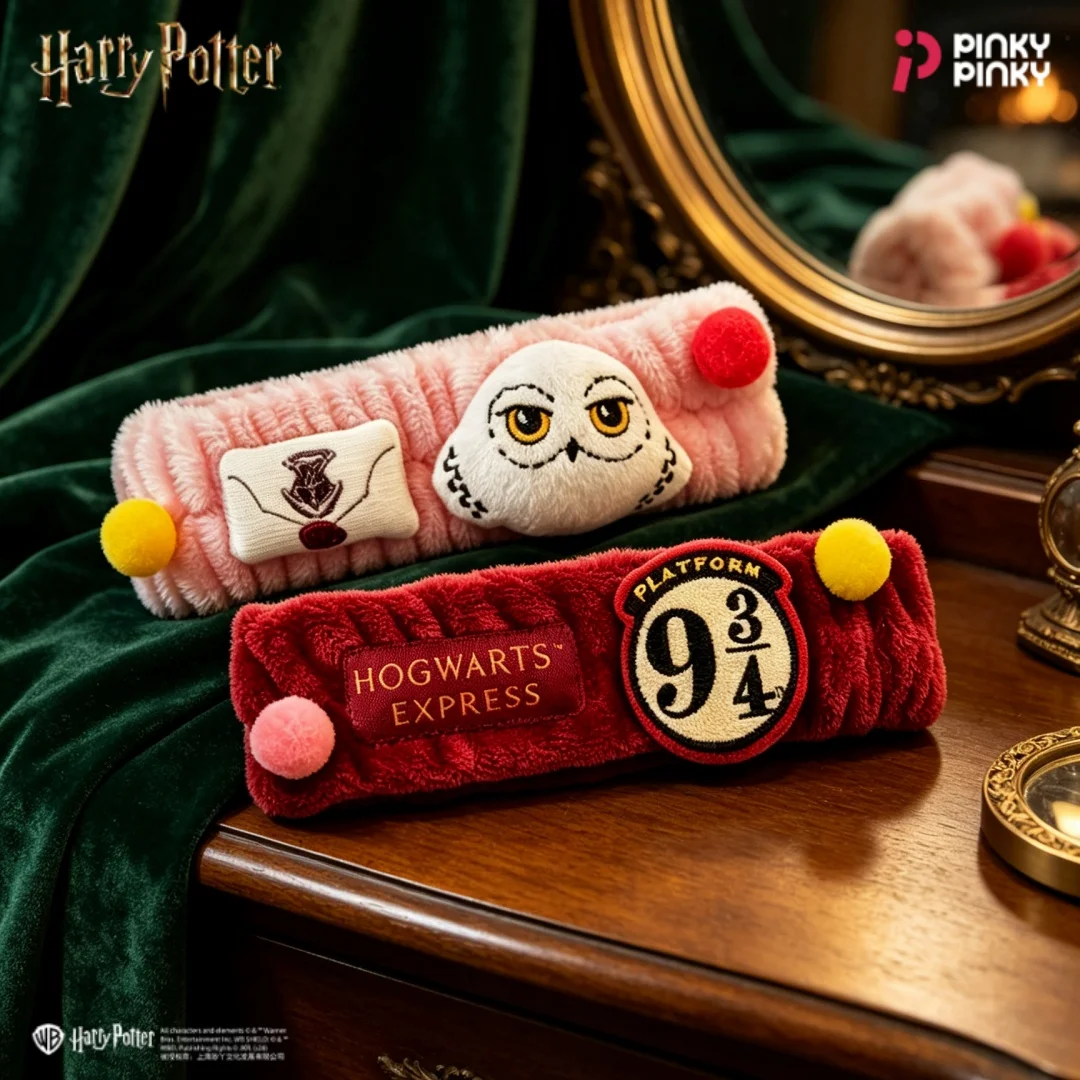 Pinky Harry Potter Plush Hair Band Blind Box Cute 3D Figure for Daily Halloween Christmas Birthday Gift for Students Fans Women