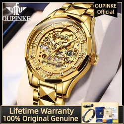 OUPINKE 3209 Luxury Hollow Men Watch Top Brand Japanese Movement Fully Automatic Mechanical Watch Tungsten Steel Strap Men Watch
