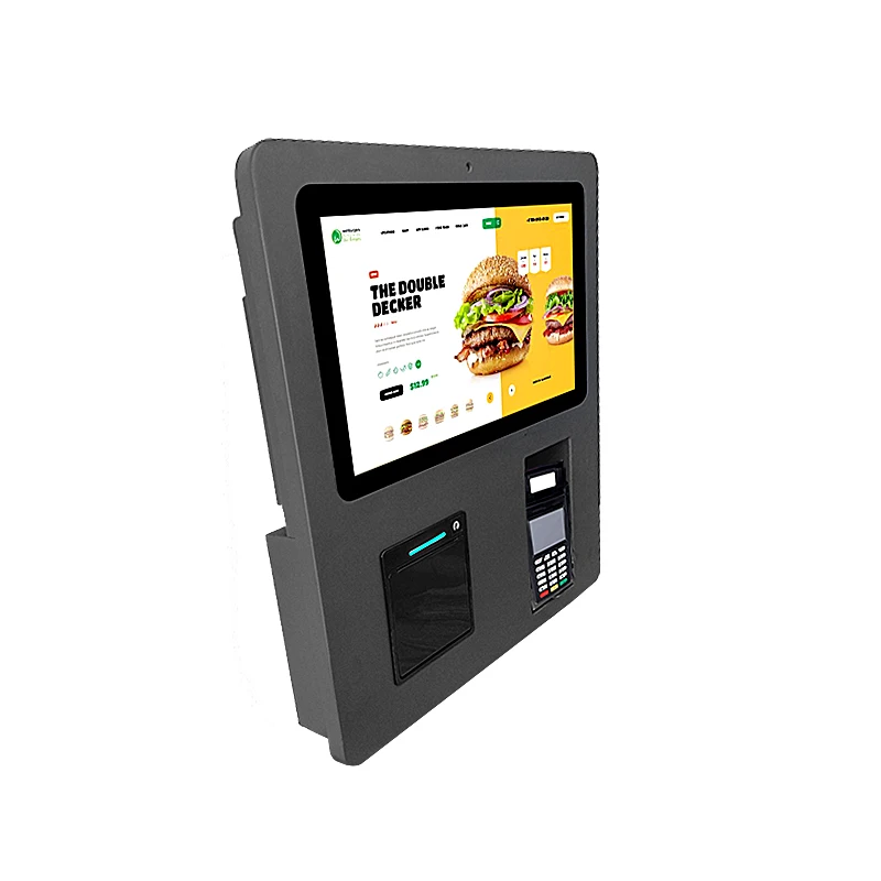 15.6 Inch signal input wall mount food drink vending machine touch screen self service ordering terminal