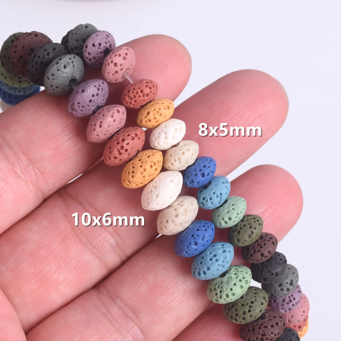 1 Strand Natural Volcano Lava Stone 5x8mm 6x10mm Rondelle Crafts Beads Lot For Jewelry Making DIY Bracelet Findings