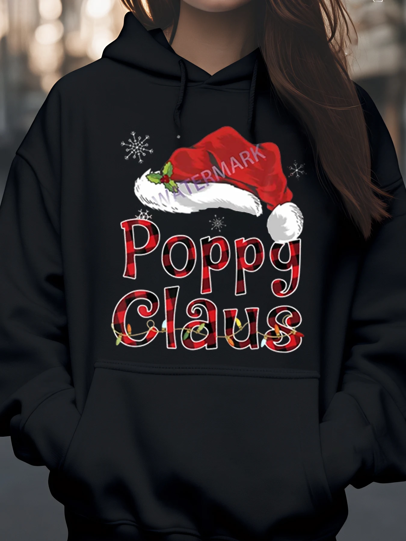 الخشخاش كلوز سانتا قبعة عيد الميلاد هوديي عطلة ملابس غير رسمية النساء #1