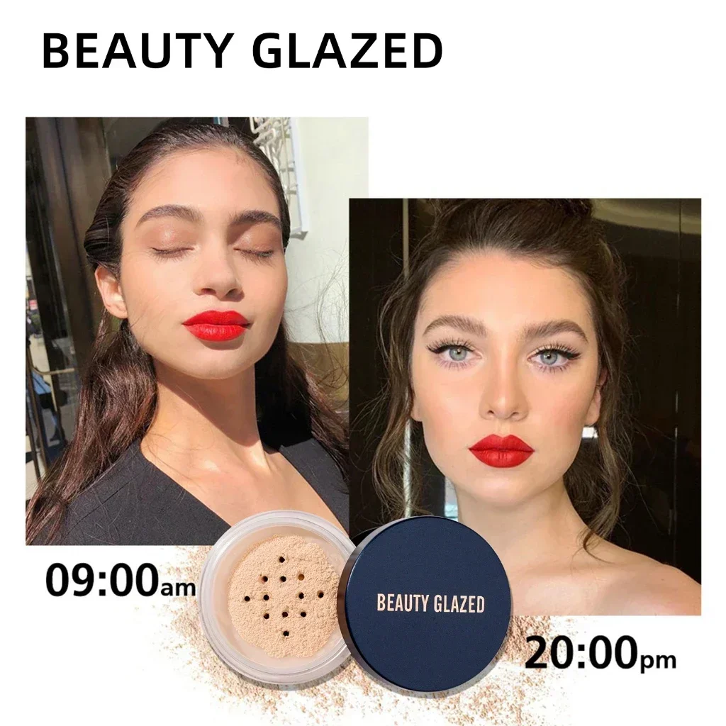 BEAUTY GLAZED Face Makeup Set,Primer+Loose Powder,Oil-Control,Waterproof,Long Lasting,Invisible Pore Smooth,Setting Powder