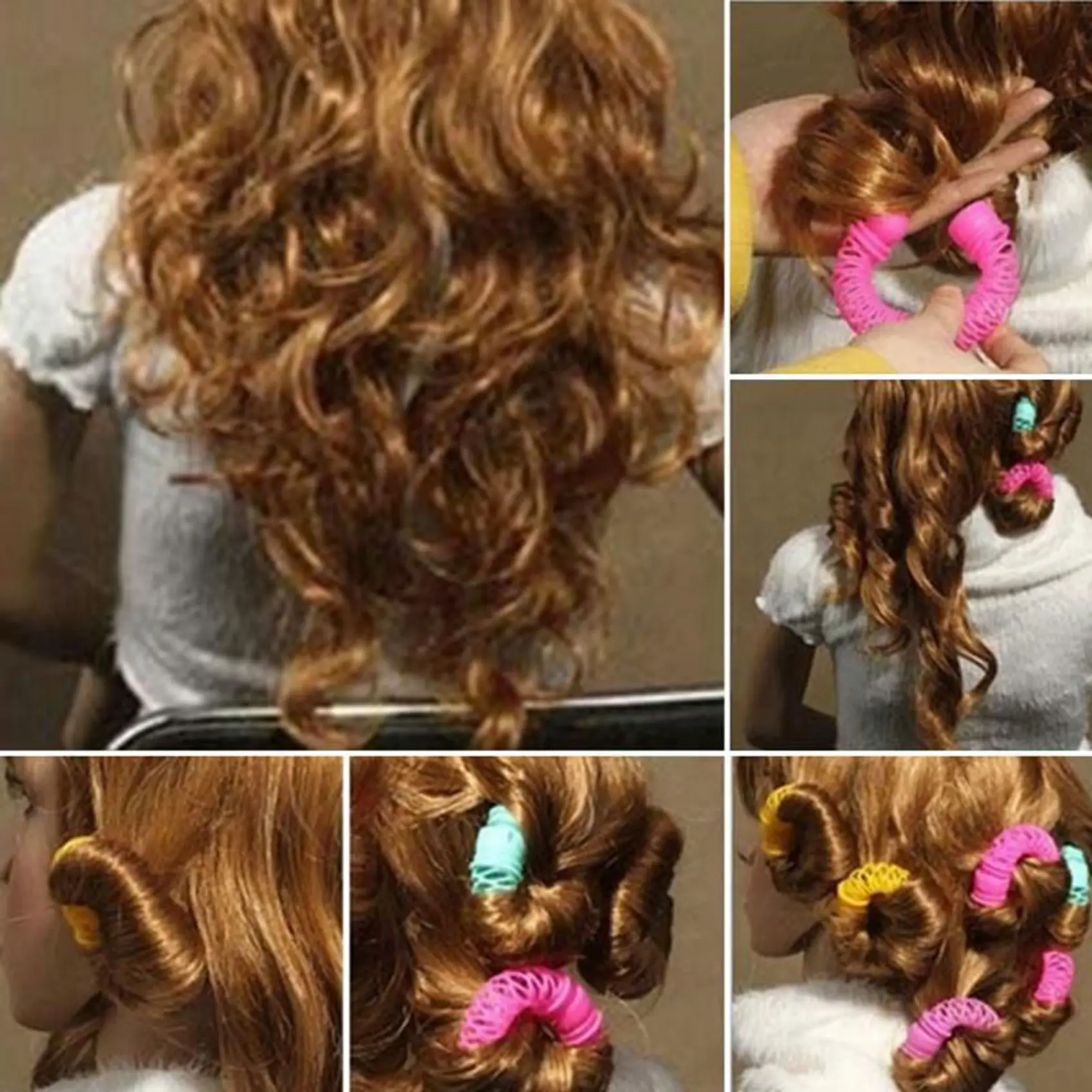 BAAJ-Fashion 16Pcs Magic Hair Curler Spiral Curls Roller Donuts Curl Hair Styling Tool Hair Accessories