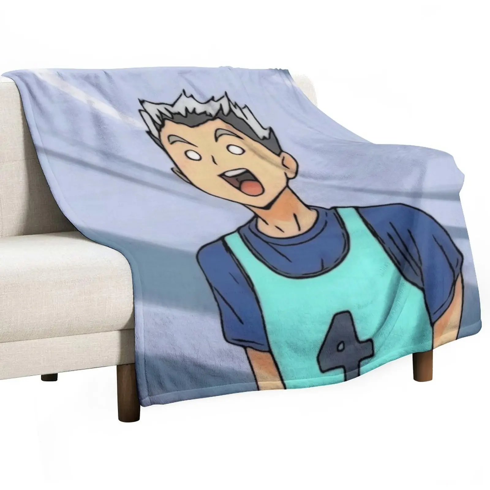 

kotaro bokuto fuuny face Throw Blanket Flannels Blanket Retro Blankets Beautiful Blankets