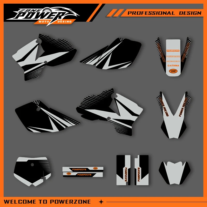 

POWERZONE мотокросс команда графический фон наклейки наборы наклеек для KTM SX50 2002 2003 2004 2005 2006 2007 2008 индивидуальный 01