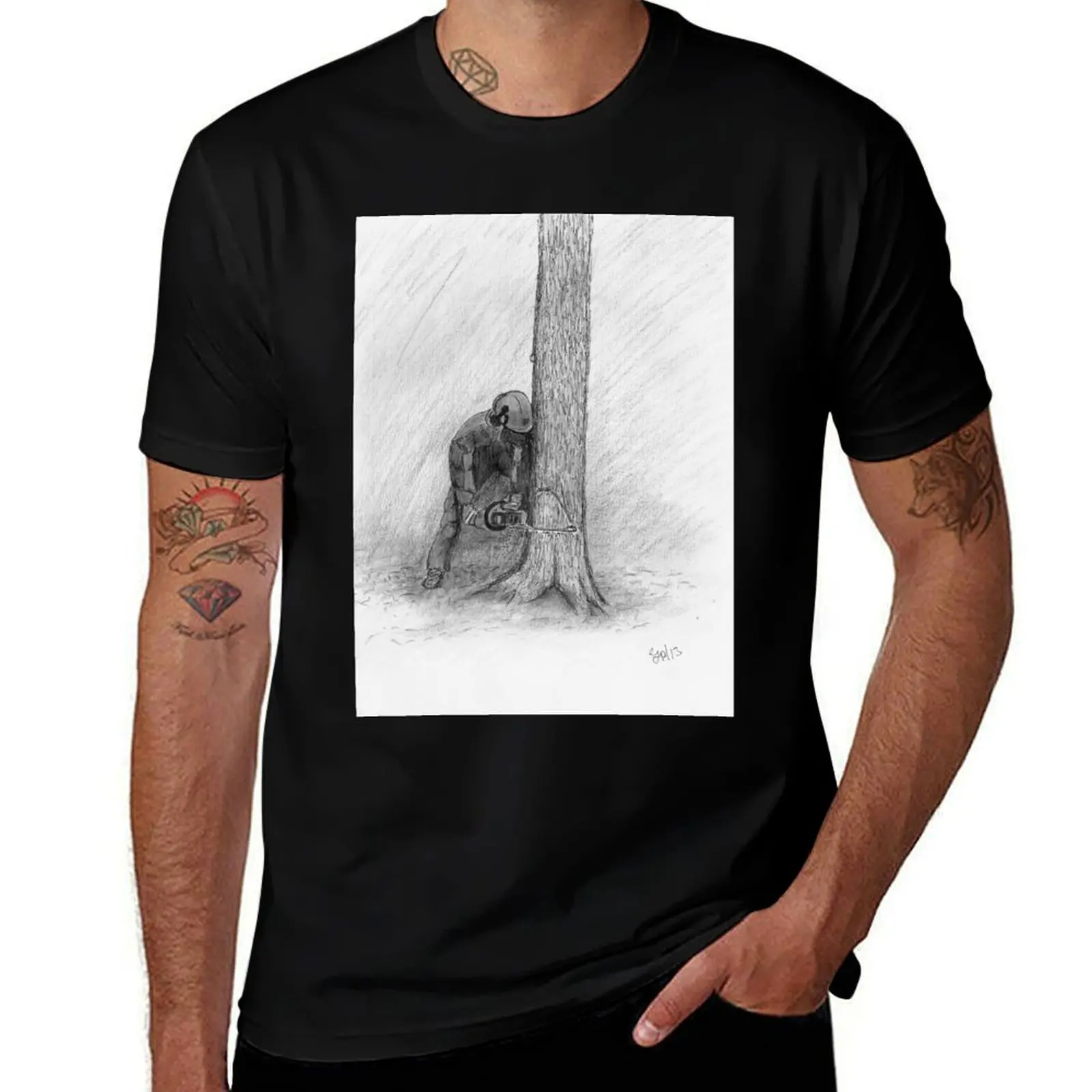 

Arborist Tree Surgeon Lumberjack Logger chainsaw T-Shirt anime figures blacks sports fans Men's t-shirt