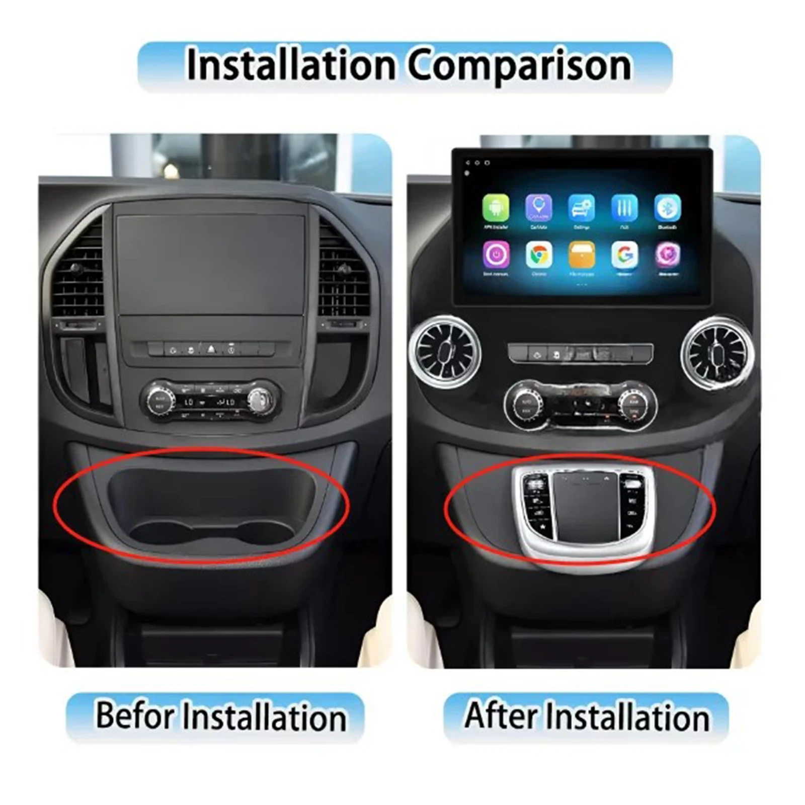 2 Din the least Car Mouse Button Joystick Auto For Mercedes Benz Vito W447 2014-2021 Interior Modified Center Control