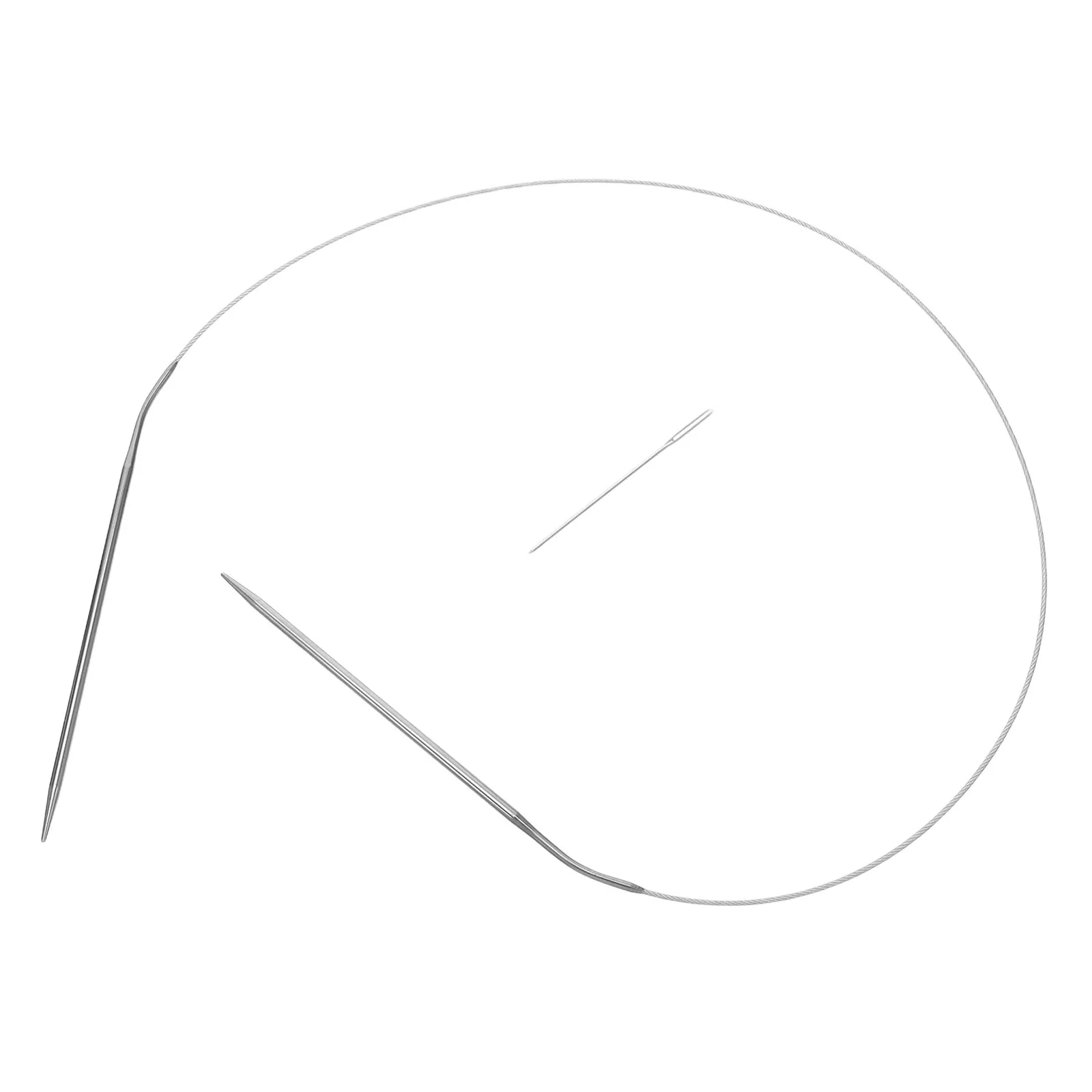 Circular Knitting Needles Set Portable Stainless Steel Smooth Tips for Sweaters Scarves Blankets Beginners