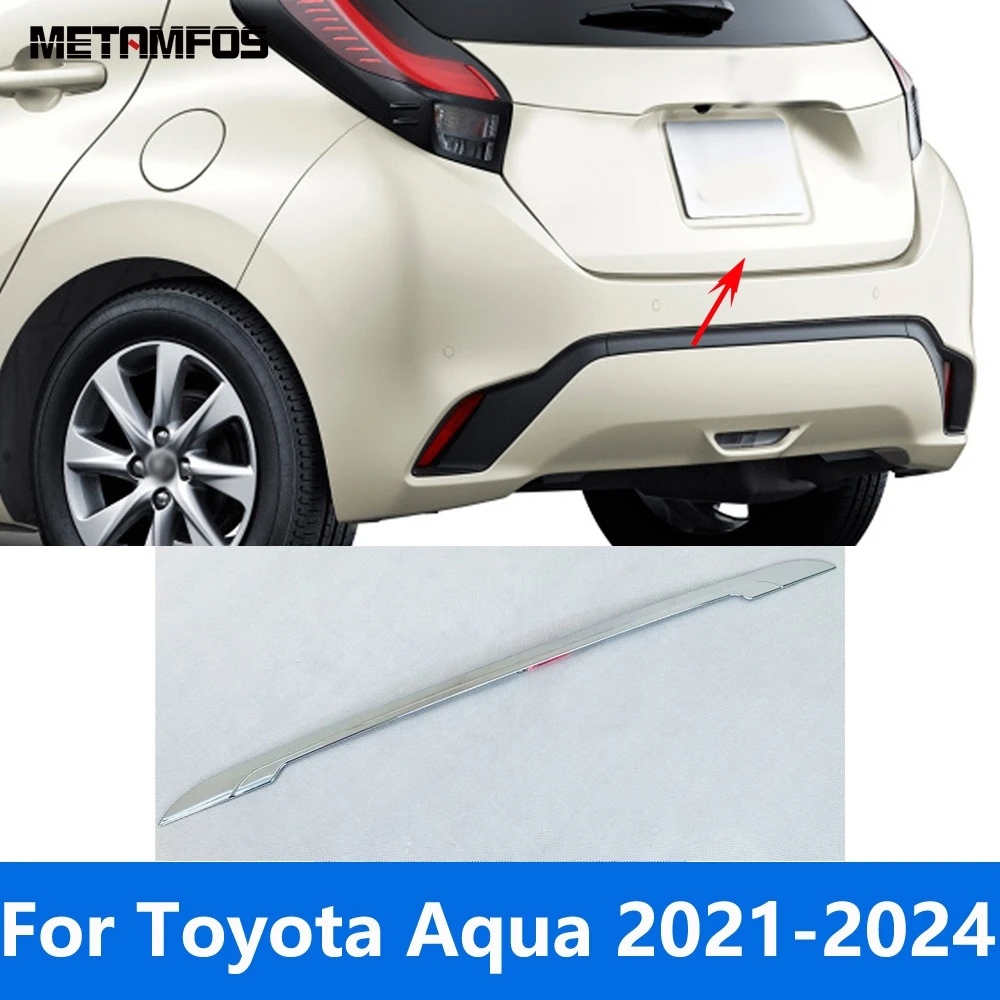 

For Toyota Aqua 2021 2022 2023 2024 Chrome Rear Trunk Lid Tailgate Door Boot Trim Tail Door Handle Strip Accessories Car Styling