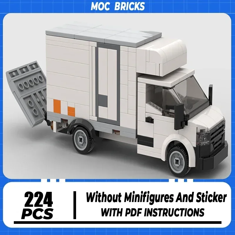 Moc Building Bricks Urban Refit Refrigerated Van Model Technology Modular Blocks Gift Christmas Car Toy DIY Sets Assembly