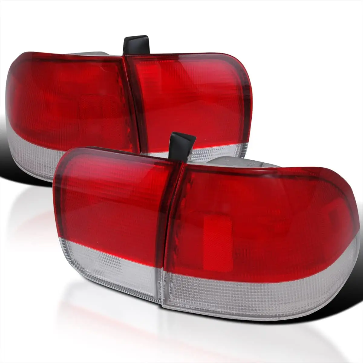 

Sulinso Tuning Red Clear Lens Tail Lights Compatible with 1996-1998 Honda Civic 4-Door Sedan Left + Right Pair Assembly