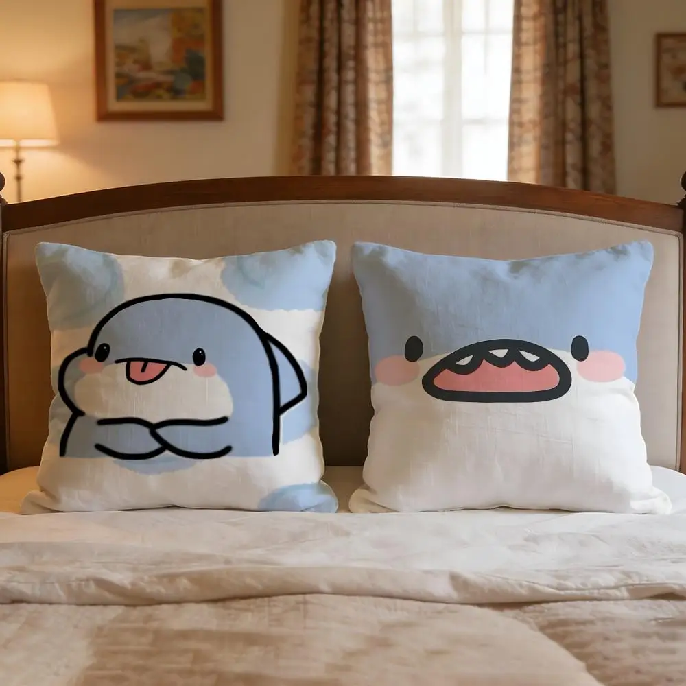 Brand logo Fat Shark Cushion Cover 4Pcs Decorative Covers Soft Cushion Case for Sofa Couch Decor 40x40 45x45 Pillowcases