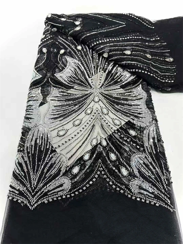 قماش دانتيل ترتر أفريقي فاخر عالي الجودة 2025 دانتيل مطرز ثقيل دانتيل تول فرنسي لفساتين الزفاف النيجيرية