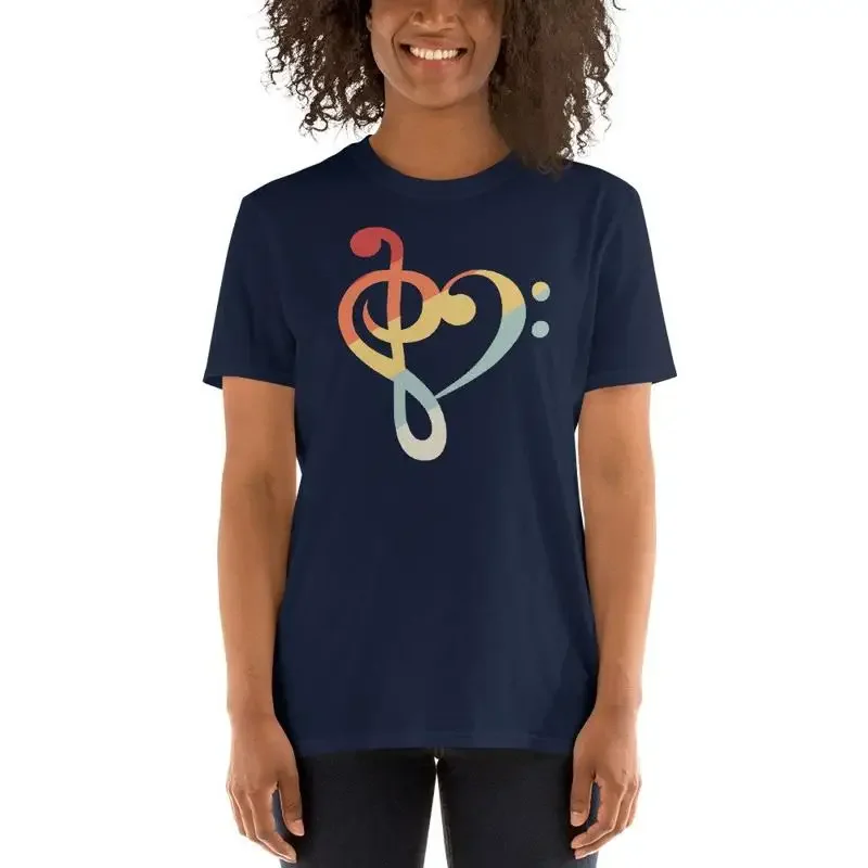Funny Music Teacher T Shirt Choir Marching Band Director Heart Clef