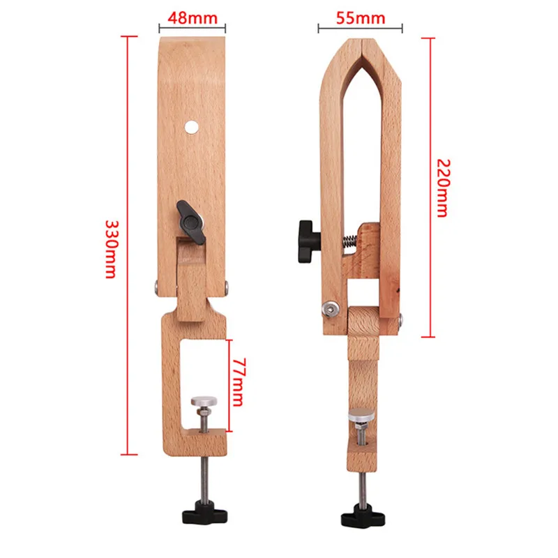 Foldable 10-70mm DIY Handmade Table Desktop Pony Horse Clamp Leather Tool Leathercraft Vise Wooden Wrapped Leather Clamp