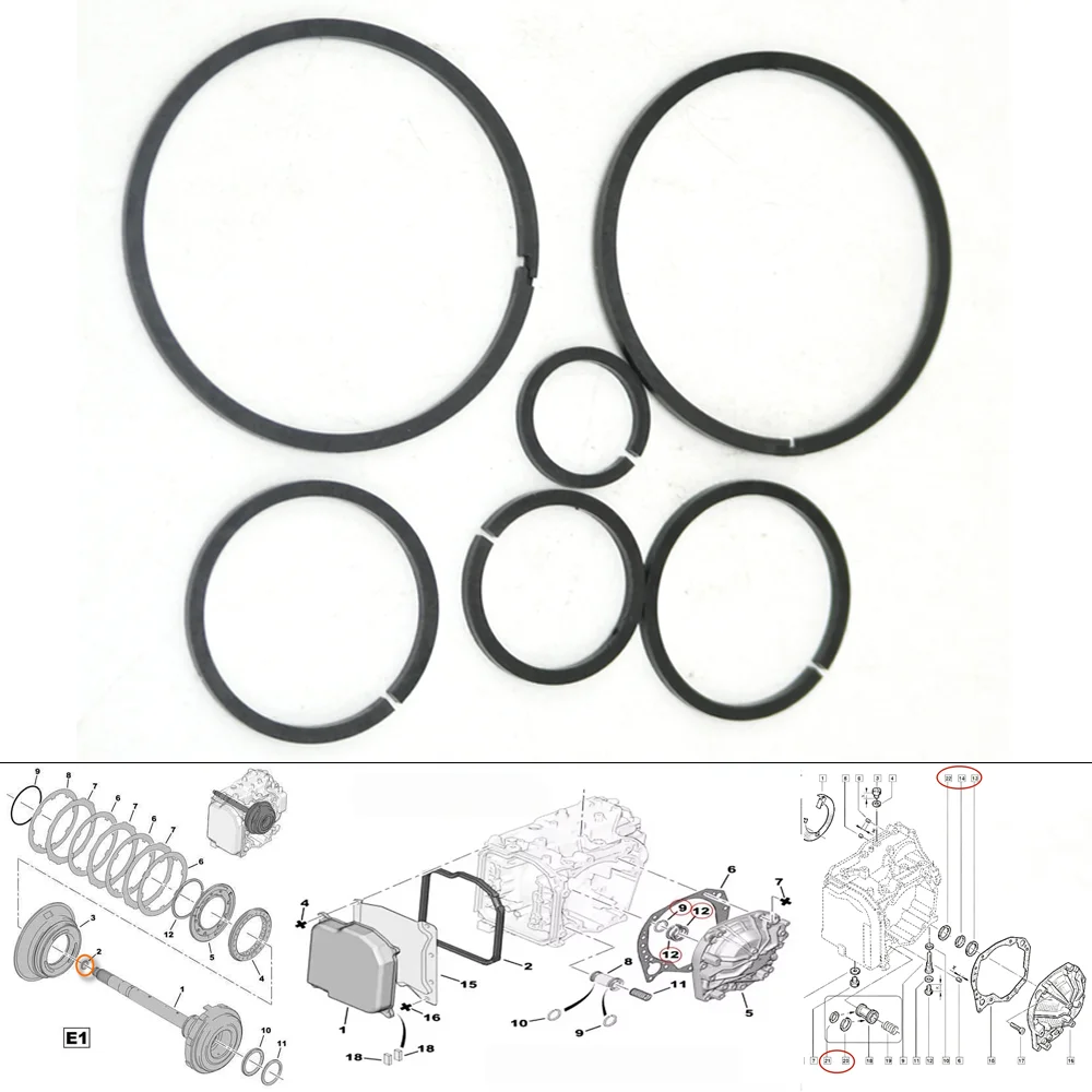 DPO DP8 Transmission Clutch Piston O-ring Oil Seal Rings Kit For Renault Clio Megane Scenic Kangoo Fluence Laguna Modus Safrane