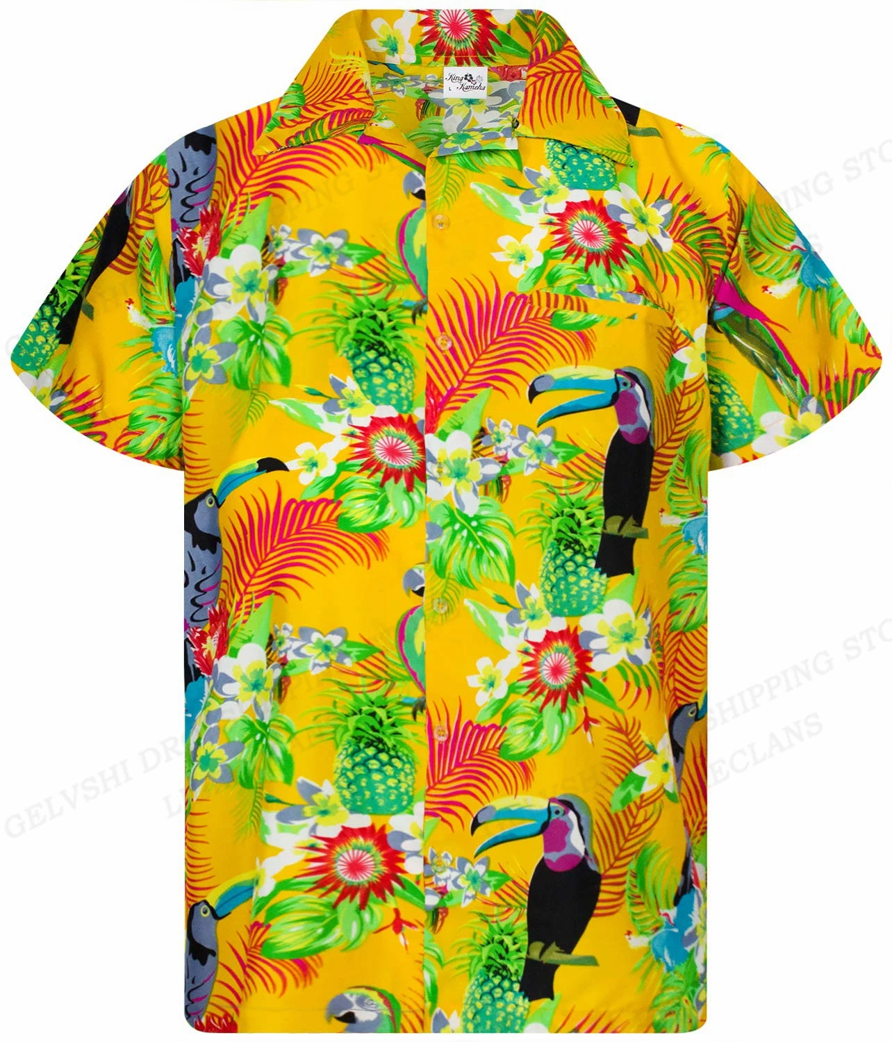 Tropic Floral Hawaii Shirts Flower 3d Print Shirts Men Fashion Oversized Blouse Men\'s Lapel Shirt Beach Camisas Men\'s Clothing