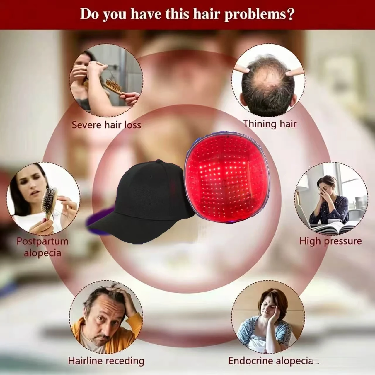 Medical Grade LLLT Laser Cap Helmet 650nm, Hair Regrowth Therapy Device for Follicle Activation and Thicker Hair Home