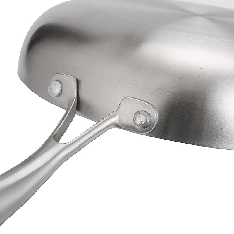 Poêle à frire antiadhésive en acier inoxydable 304, 22-28cm, Pot à Steak frit, ustensiles de cuisine non revêtus pour cuisinière à gaz et cuisinière à Induction