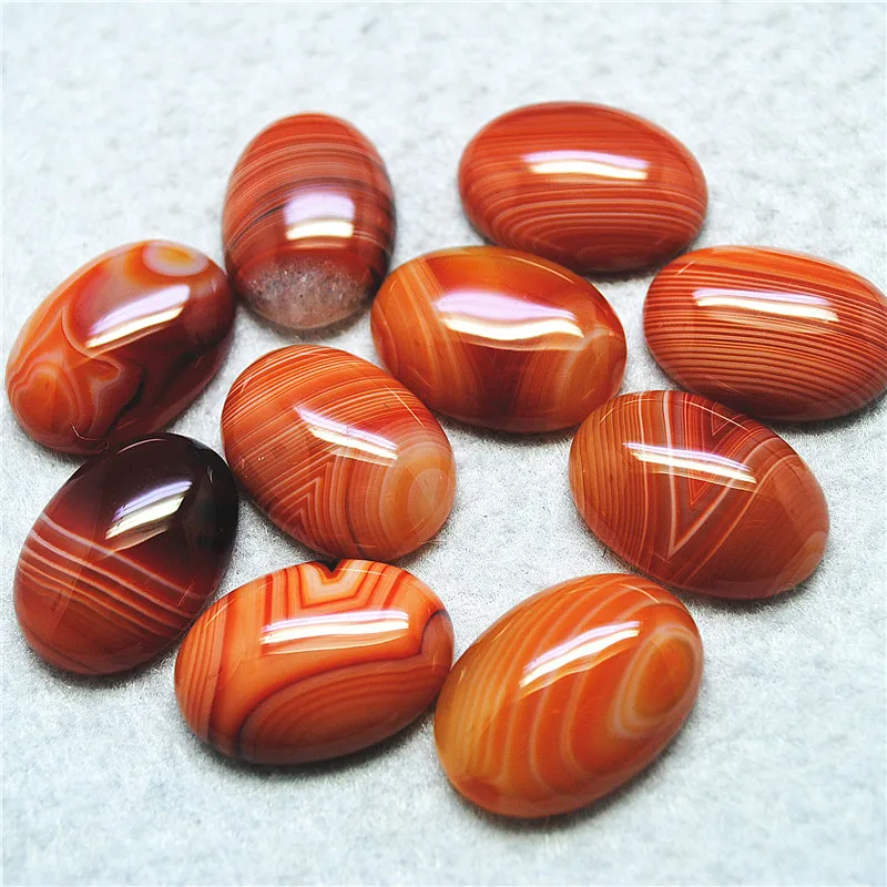 10PCS Nature Carnelian Stone Cabochons 18X25MM OVAL SHAPE DIY Jewelry Accessories Fashion Parts No Hole Free Shippings