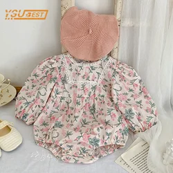 Spring Newborn Kids Baby Girls Long Sleeve Sweet Printing Princess Rompers Autumn New Infant Kids Baby Girls Rompers Clothes