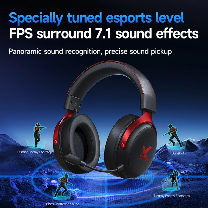 MCHOSE V9 Pro Headset met microfoon Drie modus Bluetooth Draadloze computer PC Gamer-hoofdtelefoon Accessoires V9 Pro MCHOSE