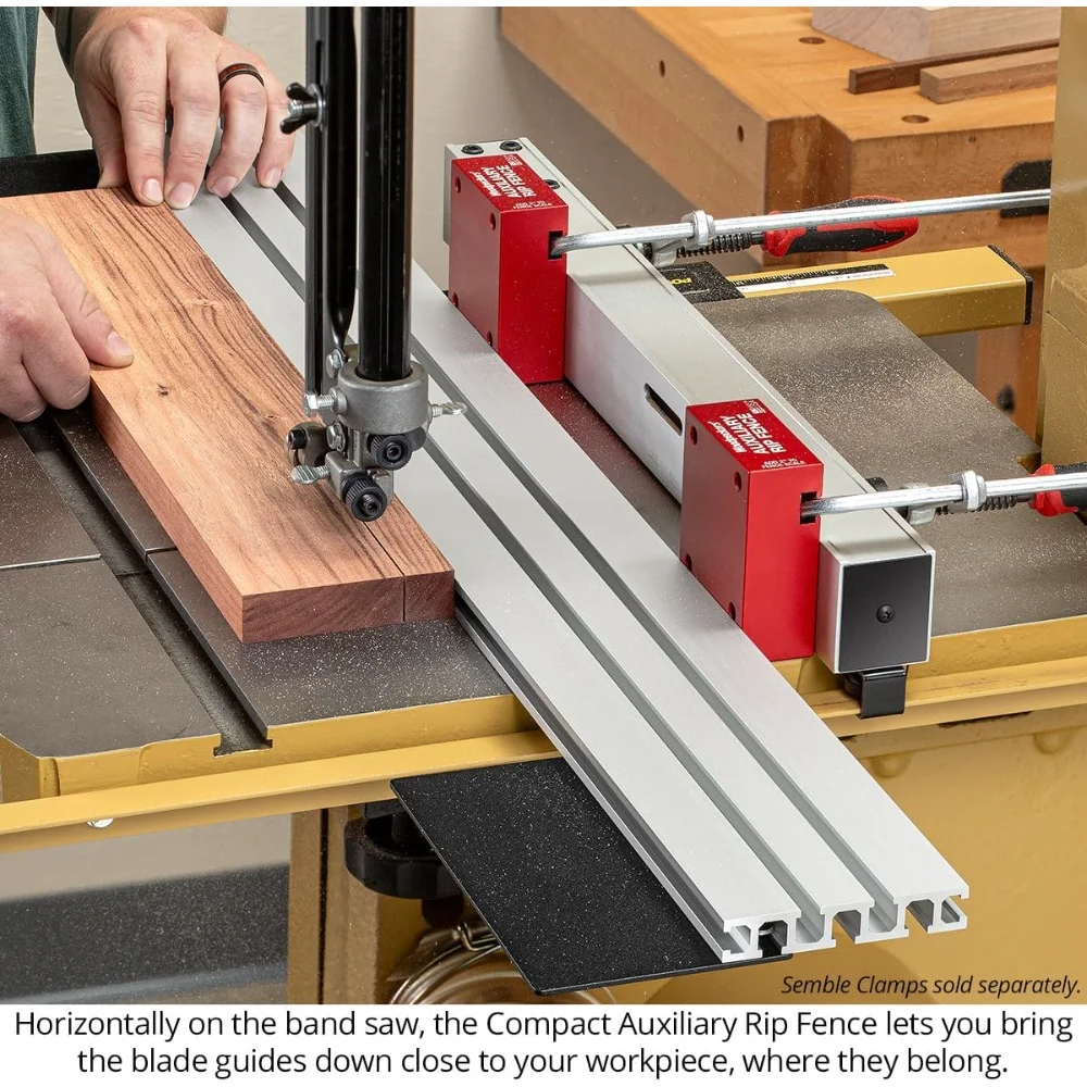 Auxiliary Rip Fence 36 Inch Table Saw Fence Extension Infeed Outfeed Support with T Track Slots and Clamping Blocks