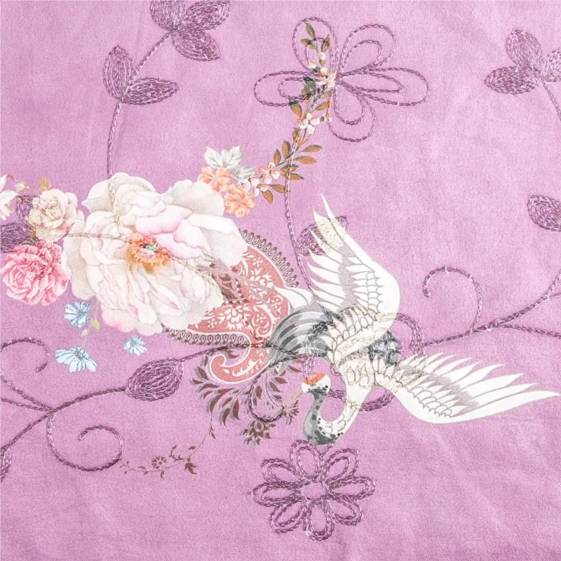 

pearl embroidery velvet printed fabric cotton clothing dyed down coat light luxury