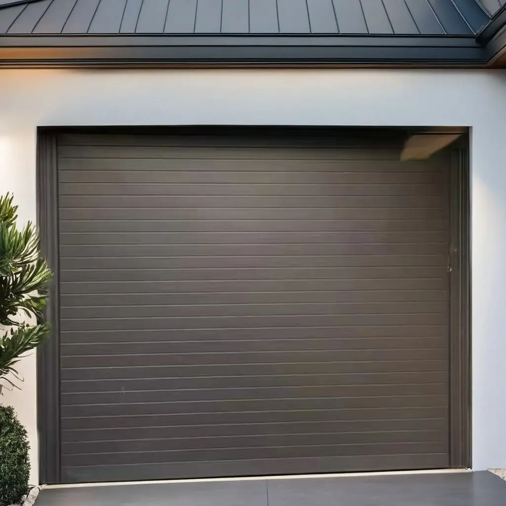 Long Lasting and Durable Outdoor Garage Door Embedded Glass Aluminum Alloy Garage Door Intelligent Electric Finished Garage Door