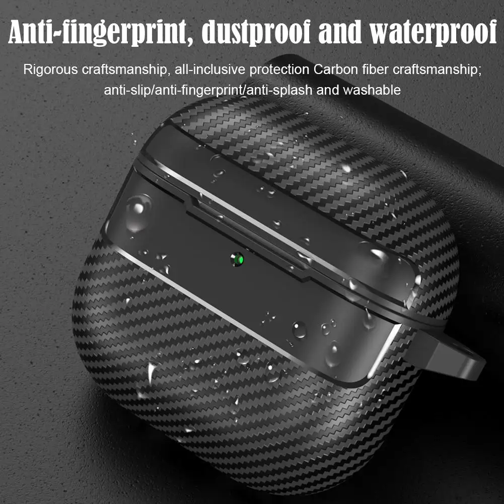 For AirPods Apple Protective Cover AirPods 4 Bluetooth Earphones Carbon Fiber Pattern Silicone 4th Generation Earphone Case