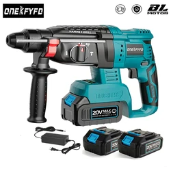 2 in1 Brushless Electric Hammer Impact Drill Cordless Screwdriver Rechargeable large Torque Power Tools For Makita 18V Battery