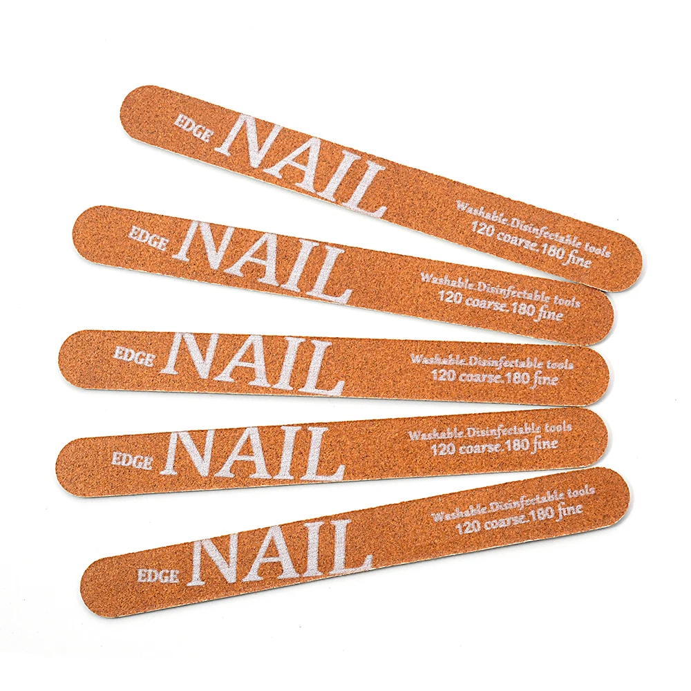 5/10 PCS Bruine Houten Nagelvijlen 120/180 Grit Rechtvormig Wasbaar Gladmakende Nagelranden Professionele Salon Manicure Gereedschap