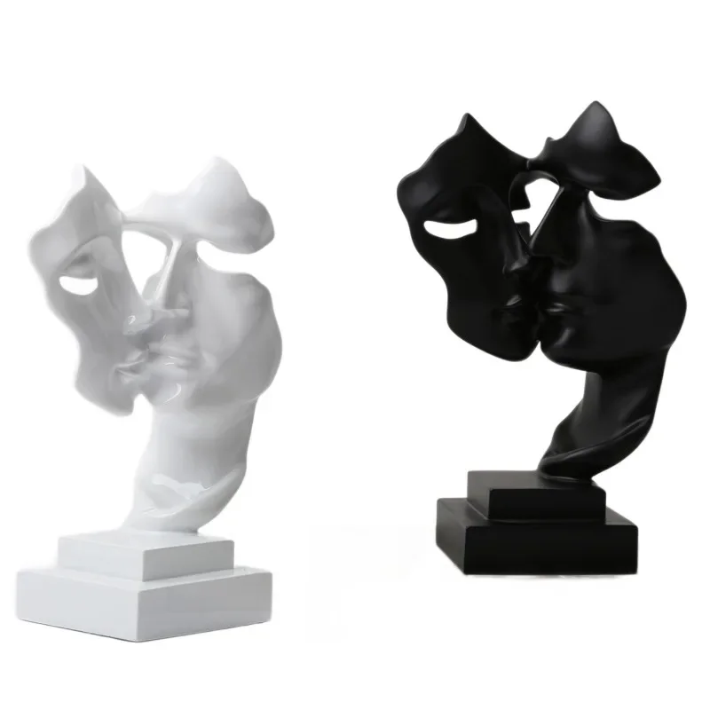 Creative Color Mask Character Ornament Desktop Bookcase Living Room Wine Cabinet Entrance Ornament Resin Crafts