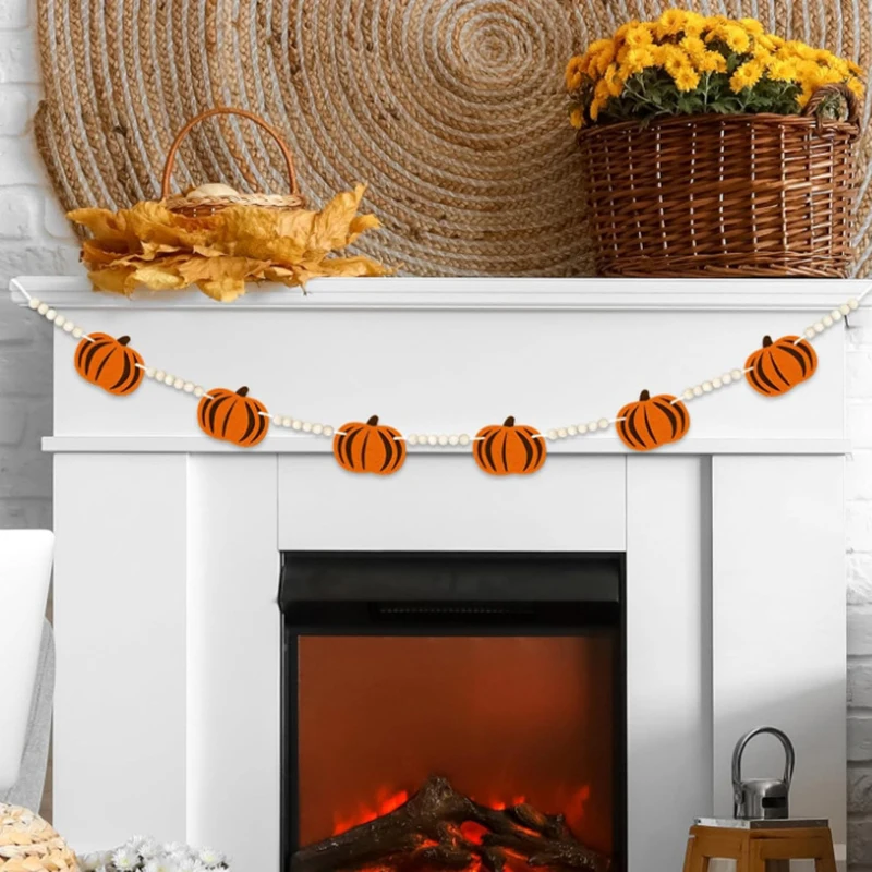 Guirnalda colgante de fieltro para Halloween, calabaza, fantasma, Araña, Pancarta, adornos colgantes de pared para Festival, fiesta, decoración del hogar