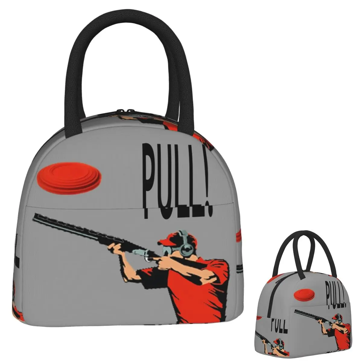 

Сkeet Clay Shooting Pigeon Trap Bird Hunters Shotgun Shells PULL Изолированная сумка для обеда Портативные коробки для еды Термальный ланч-бокс Tote