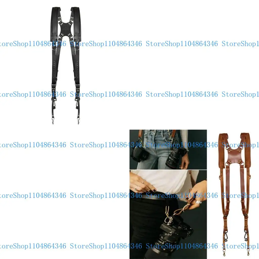 5asdトラベルカメラストラップダブルショルダーdlsrカメラpuレザーベルト写真家用